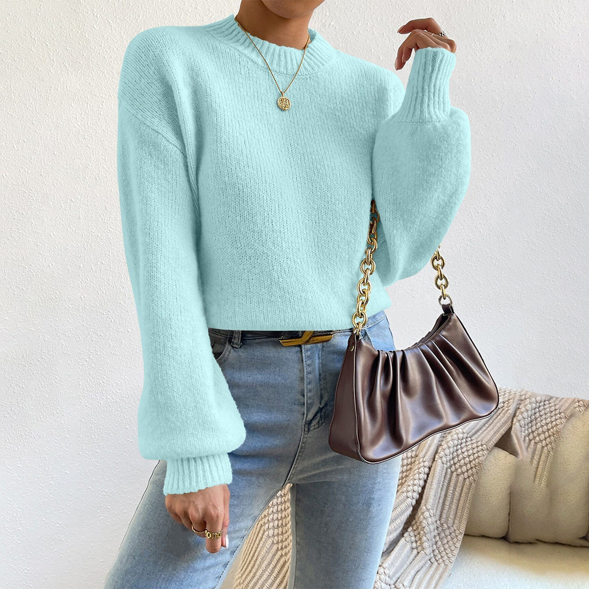 Damen - Entspannte Passform Strickpullover - Weiches Wollgefühl - Bequeme Strickmode für jeden Tag