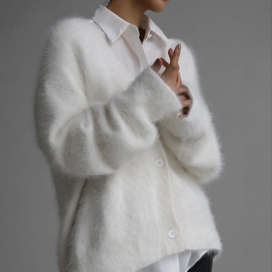 Damen - Strickjacke V-Ausschnitt - Bequemer Relaxed Fit - Stilvoller Cardigan für jeden Anlass