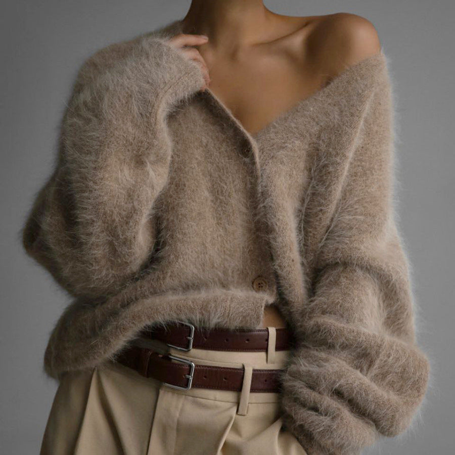 Damen - Strickjacke V-Ausschnitt - Bequemer Relaxed Fit - Stilvoller Cardigan für jeden Anlass