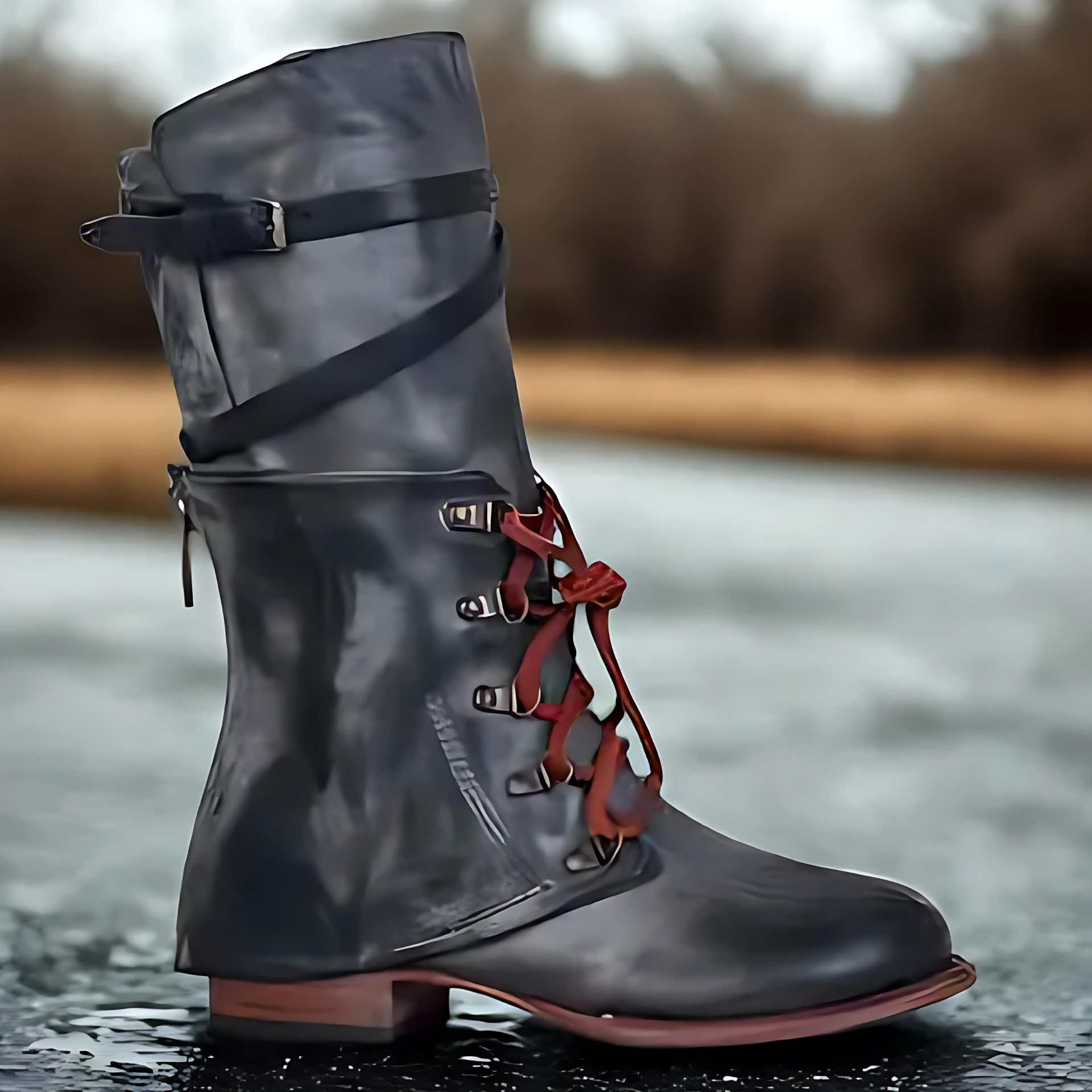 Frauen - Halbhohe Schnürstiefel mit Schnallenriemen - Trendy und Bequem für jeden Anlass