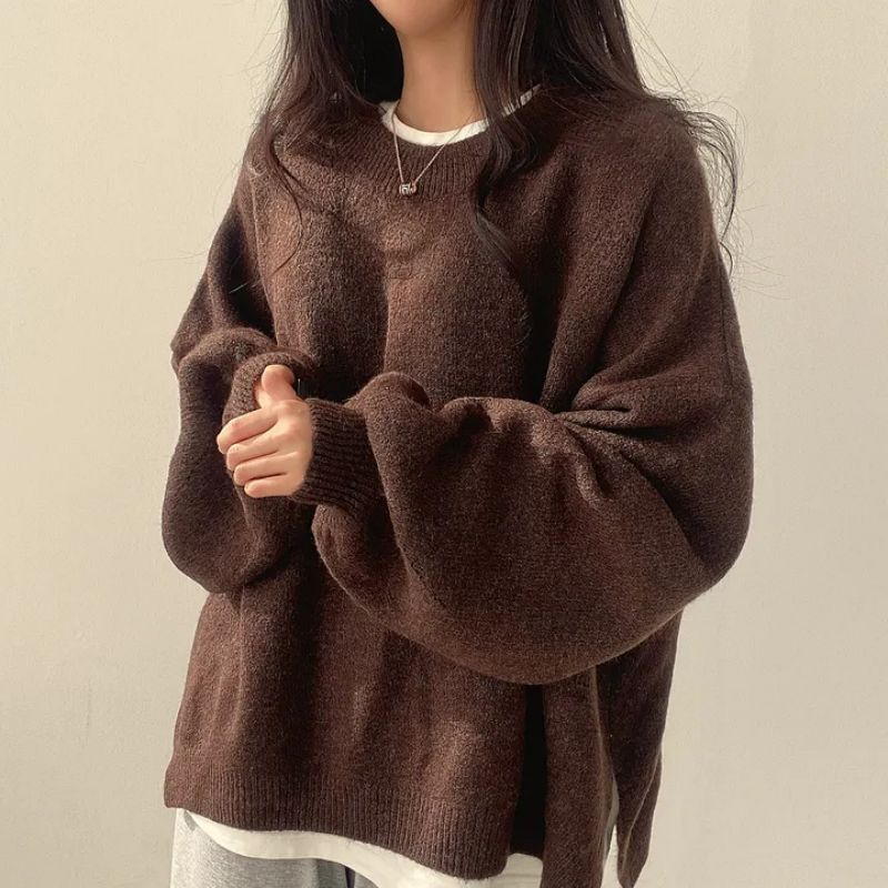 Damen - Übergroßer Pullover - Weicher Strick - Bequeme Mode für jeden Tag