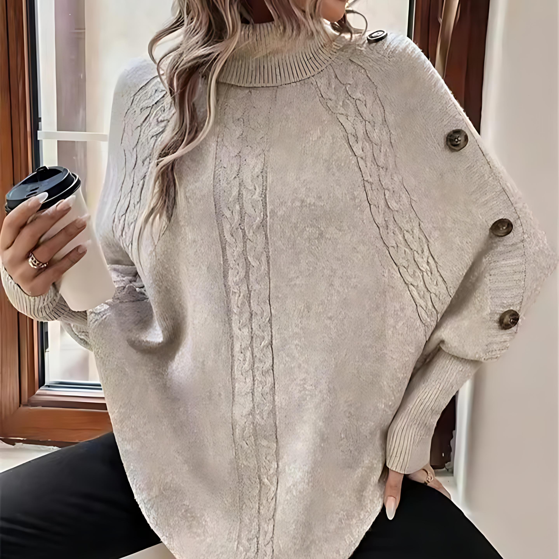 Damen - Rollkragenpullover - Übergröße - Gemütliche Wollmischung - Perfekt für kalte Tage