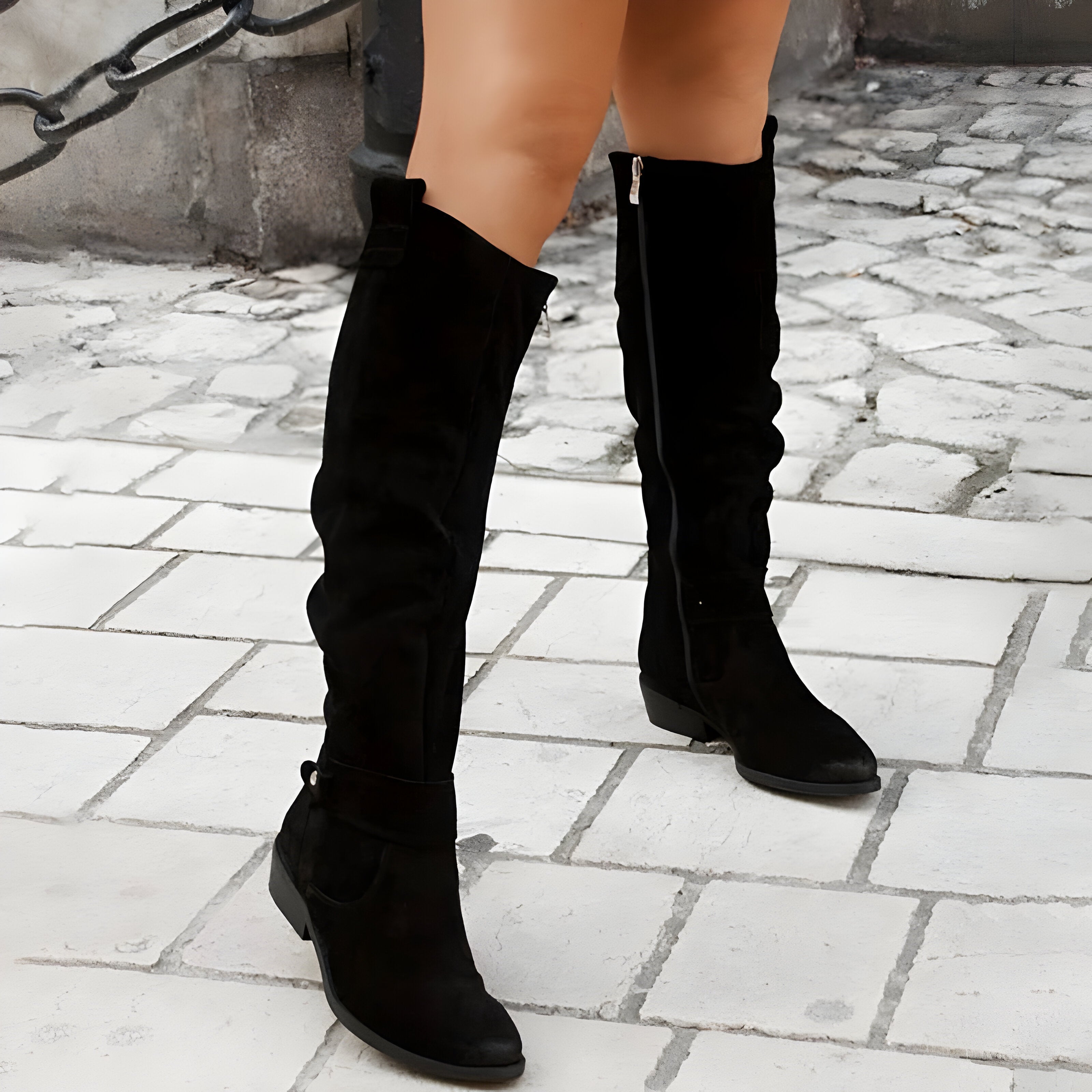 Damen - Kniehohe Stiefel - Weiches Leder - Bequeme Passform Stylische Schuhe