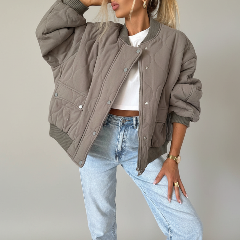 Damen - Lässige Komfort Steppjacke - Vielseitig, Bequem und Stilvoll für jeden Anlass