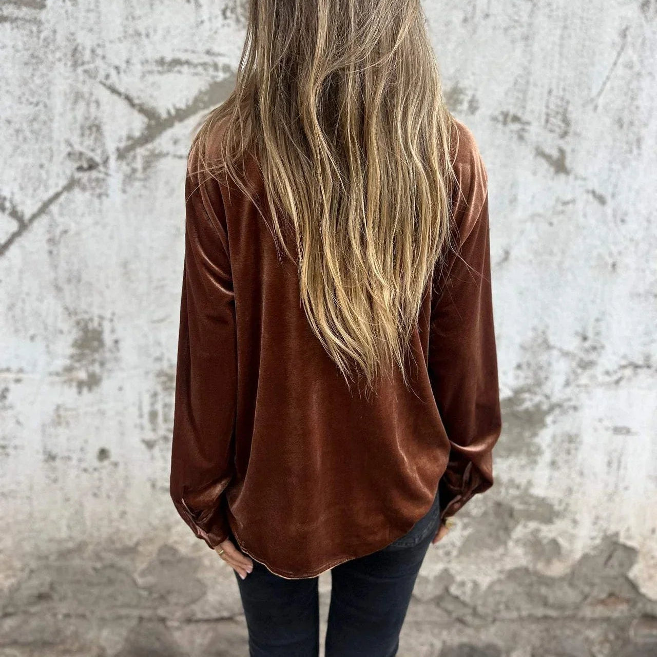 Damen - Trendy Style Hemd - Weichem Samt - Bequeme Passform - Stylische & vielseitige Oberbekleidung