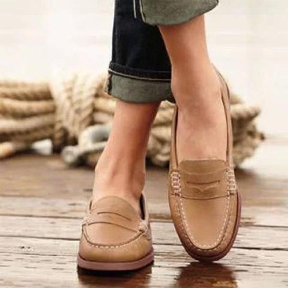 Damen - Schuhe - Klassische Penny Loafers - Leder - Slip On Stil für jeden Anlass