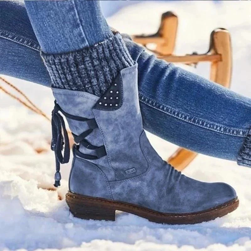 Damen - Winterstiefeletten - Schnürung - Stylisch & Warm - Perfekt für jeden Anlass