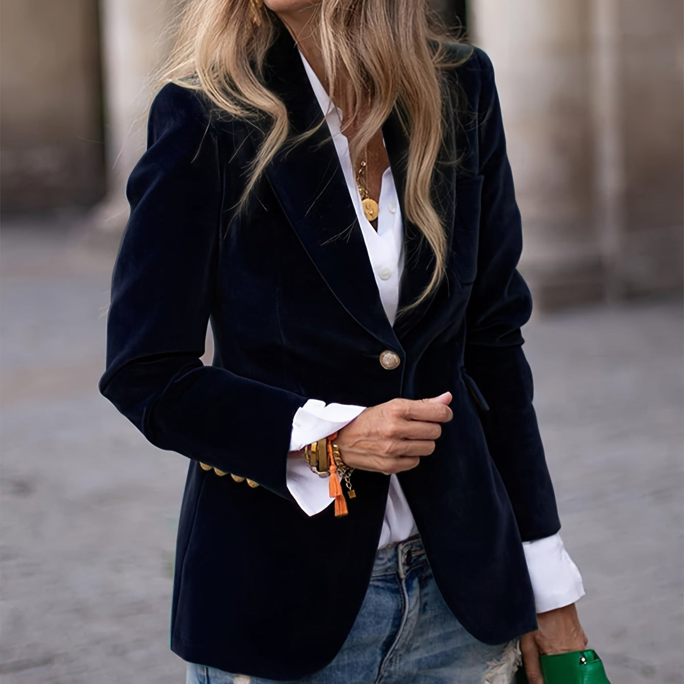 Damen - Blazer mit strukturierter Passform - Klassischer Ein Knopf-Verschluss - Stilvoller Begleiter