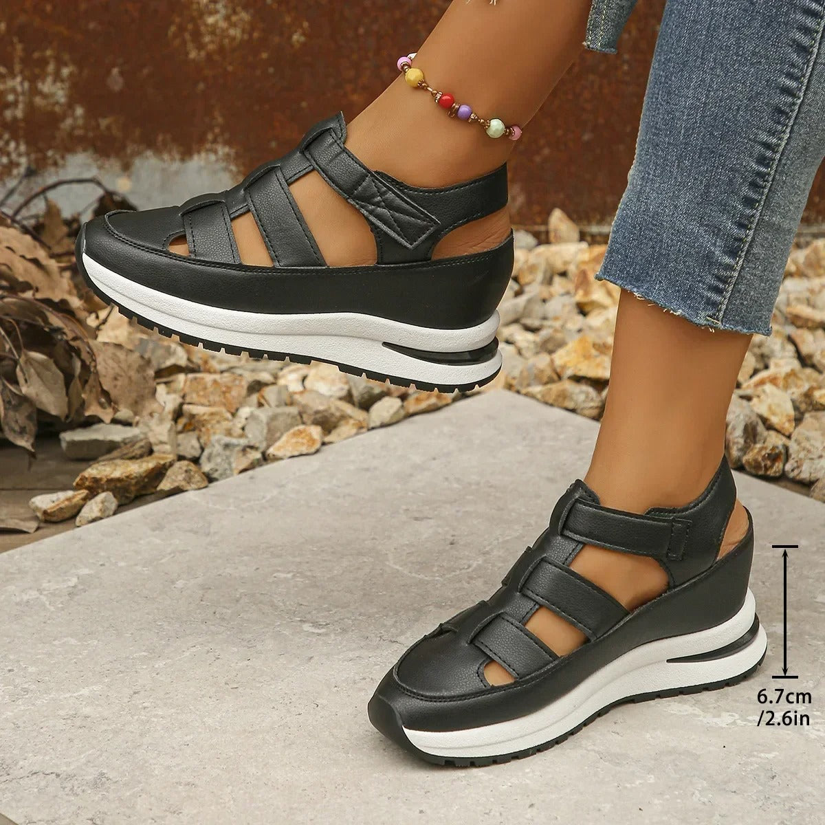 Damen - Komfort Sandalen - Synthetischen Materialien - Ideal für den Alltag - Bequeme und modische Schuhe