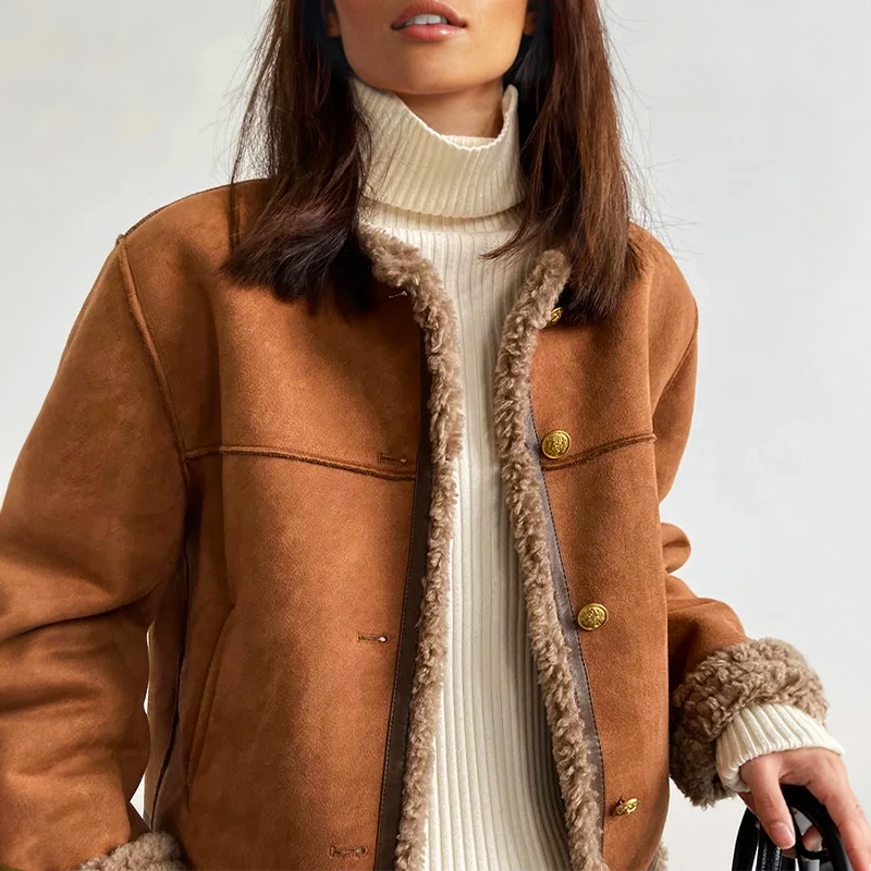 Damen - Vintage jacke - Wildleder - Gemütlicher Stil mit stylischer Passform - Perfekt für jeden Anlass