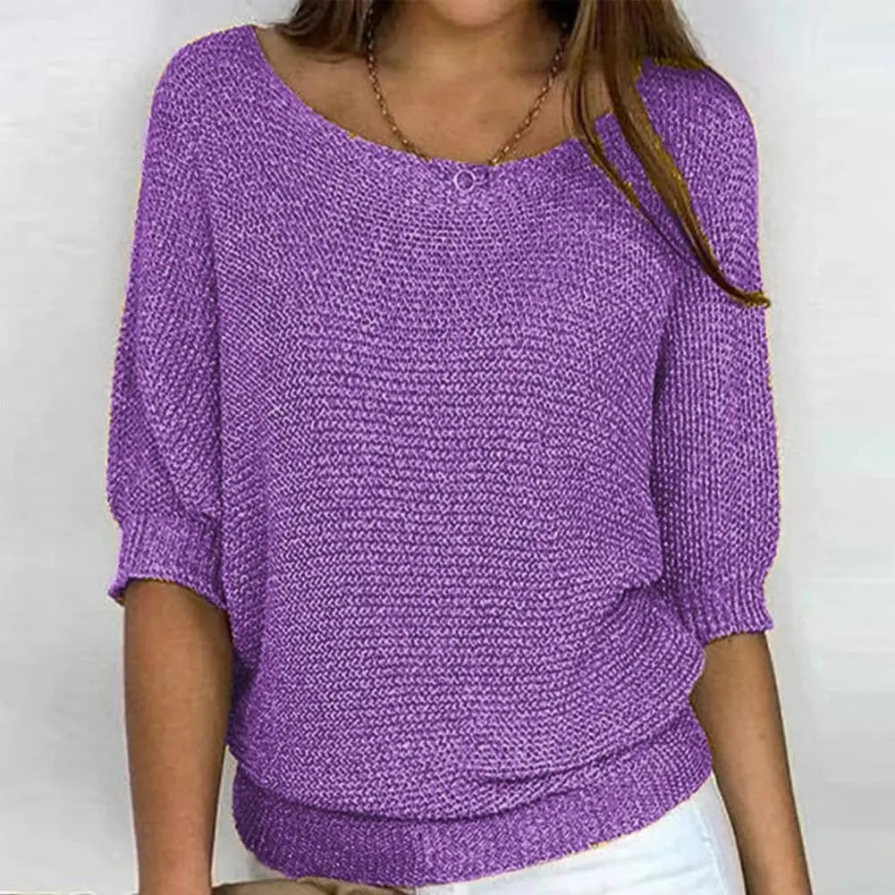 Damen - Strickpullover - Atmungsaktivem Material - Rundhalsausschnitt - Stylischer Pullover für jede Gelegenheit