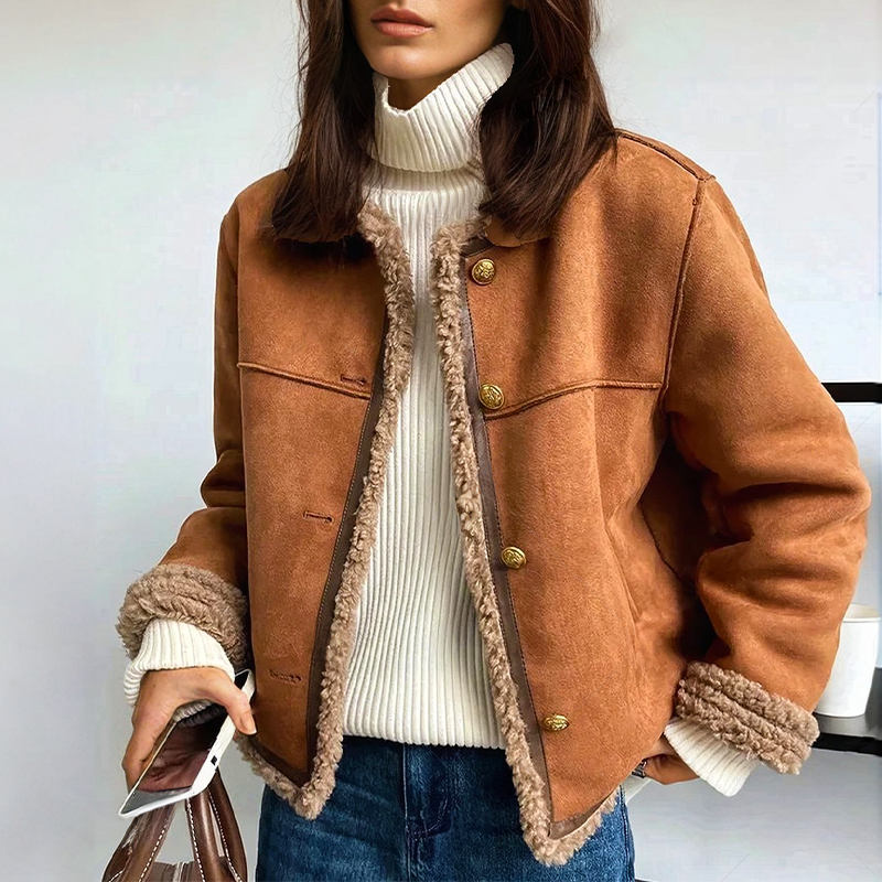 Damen - Vintage jacke - Wildleder - Gemütlicher Stil mit stylischer Passform - Perfekt für jeden Anlass