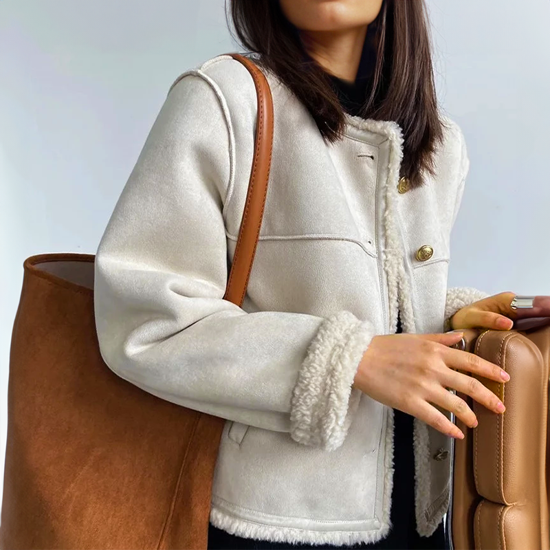 Damen - Vintage jacke - Wildleder - Gemütlicher Stil mit stylischer Passform - Perfekt für jeden Anlass