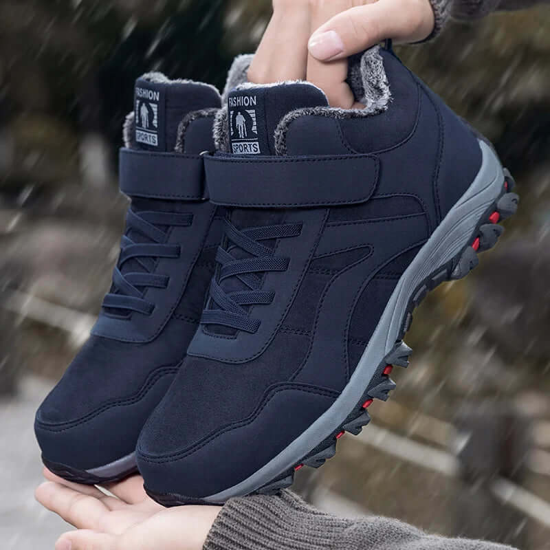 Damen - Pelz Gefütterte Stiefeletten - Gebürstetem Material - Rutschfest und Stylisch - Ideal für kalte Tage