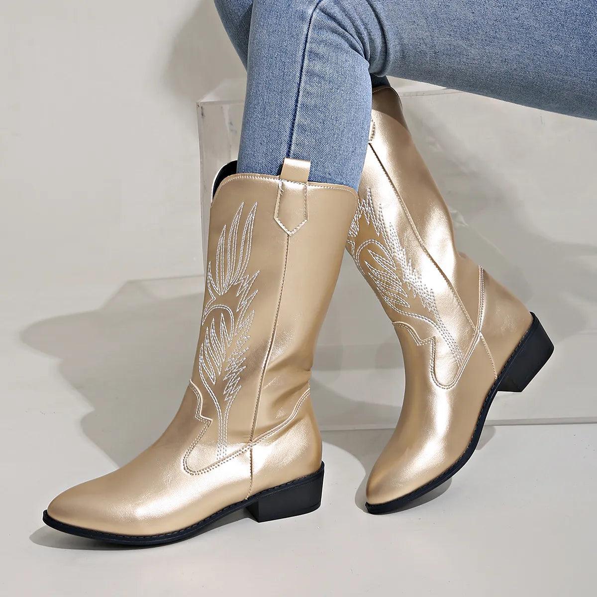 Damen - Cowboystiefel - Weich & Bequem - Stylische Schuhe für jeden Anlass