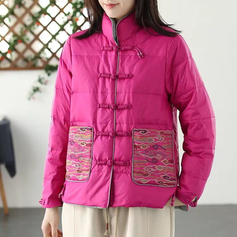 Damen - Wattierte - Stehkragenjacke - Lockere Passform - Perfekt für den Herbst