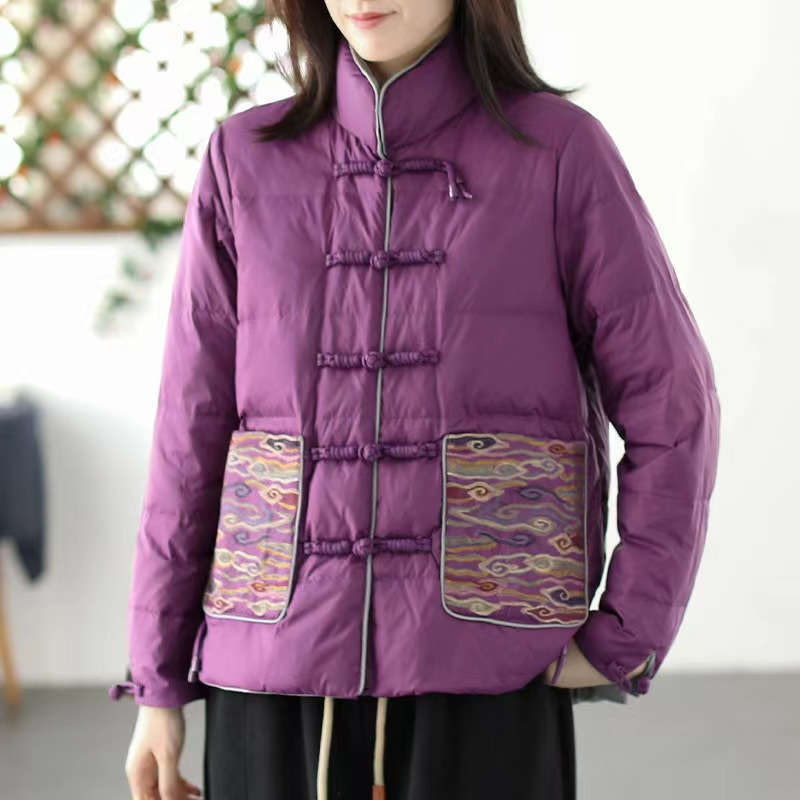 Damen - Wattierte - Stehkragenjacke - Lockere Passform - Perfekt für den Herbst