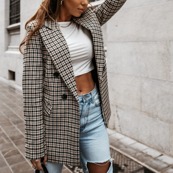 Damen - Taillierter Blazer - Wollmischung - Stilvoll & Elegant für jeden Anlass