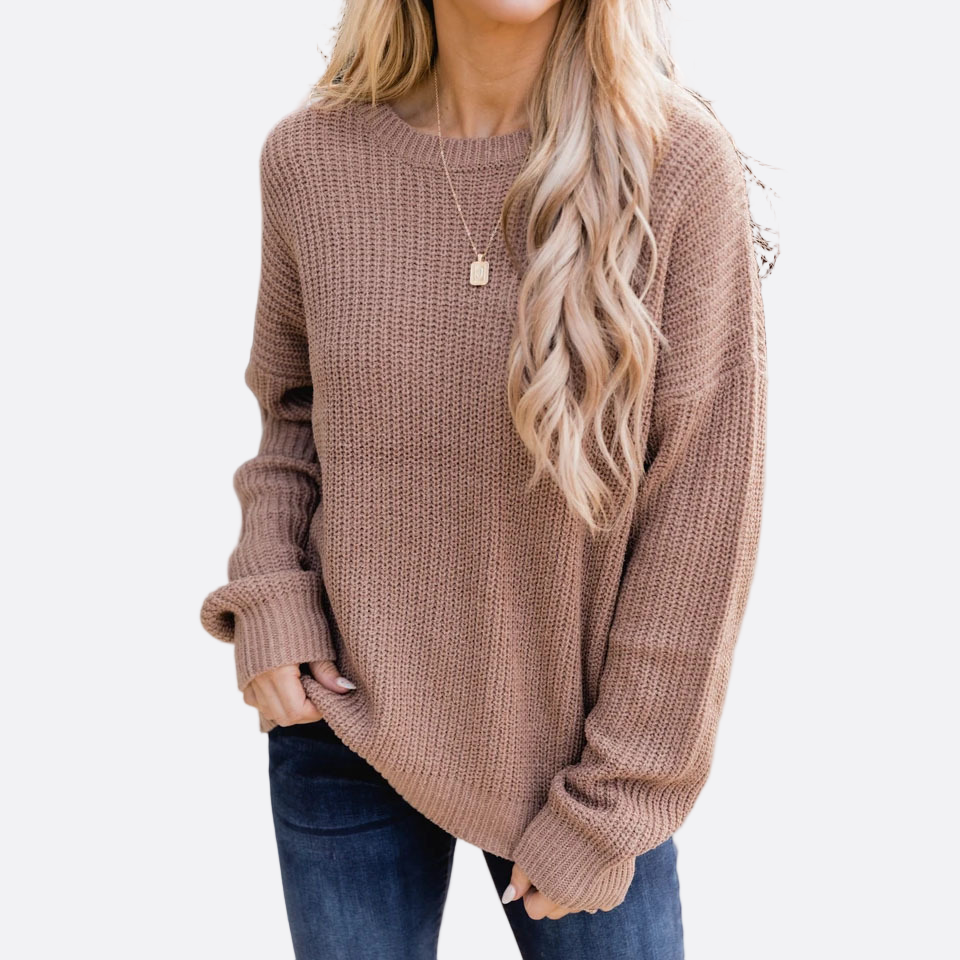Damen - Pullover - Rundhalsausschnitt - Rippenstrick - Bequemer und stilvoller Strickpulli für jeden Anlass