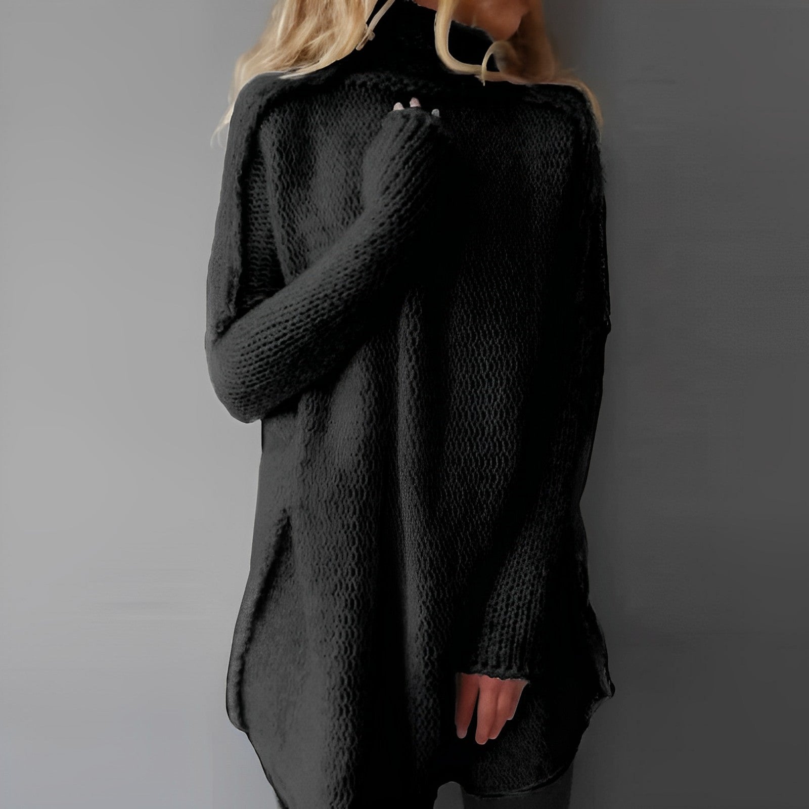 Damen - Langer Strickpullover - Weich & Stylish - Gemütlicher Look für jeden Anlass