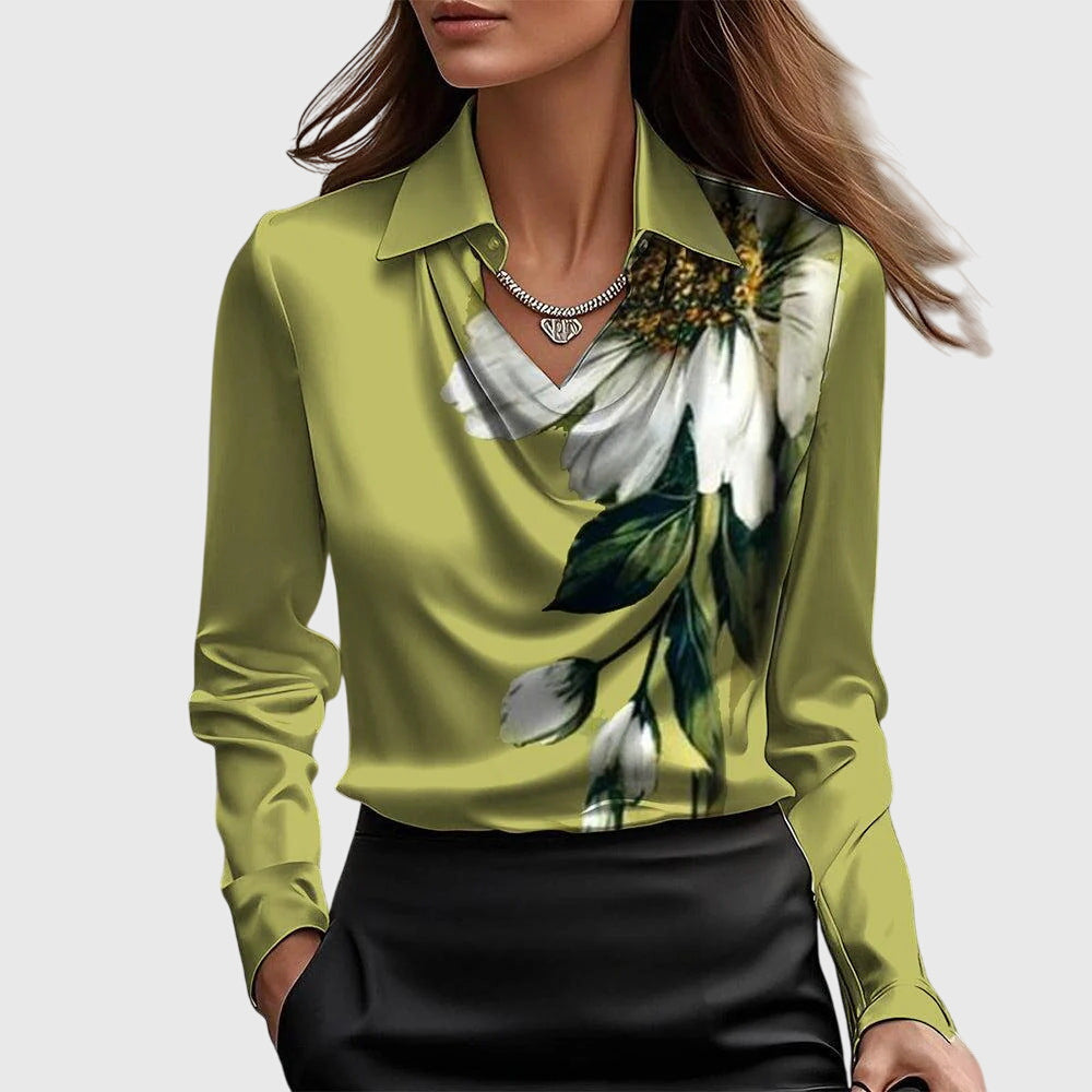 Damen - Elegante Bluse - Leichter Stoff - Fließendes Design - Stylisches Top für jeden Tag