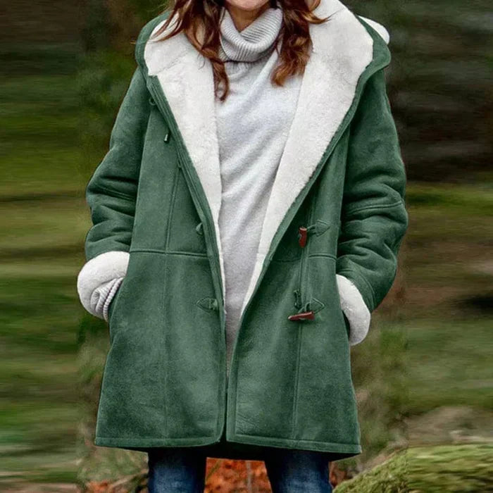 Damen - Fleecejacke - Leichtes Design - Integrierte Kapuze - Winter Style mit Kapuze