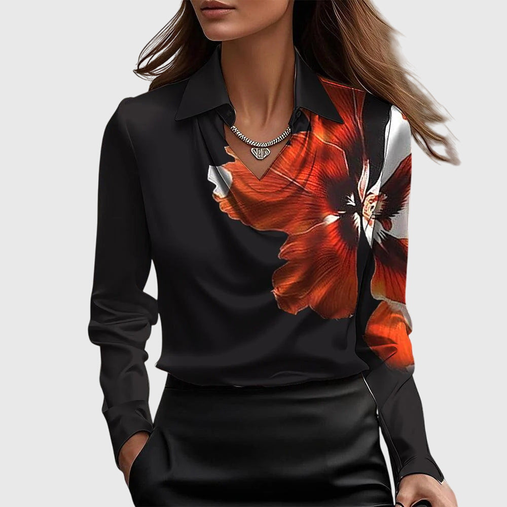 Damen - Elegante Bluse - Leichter Stoff - Fließendes Design - Stylisches Top für jeden Tag