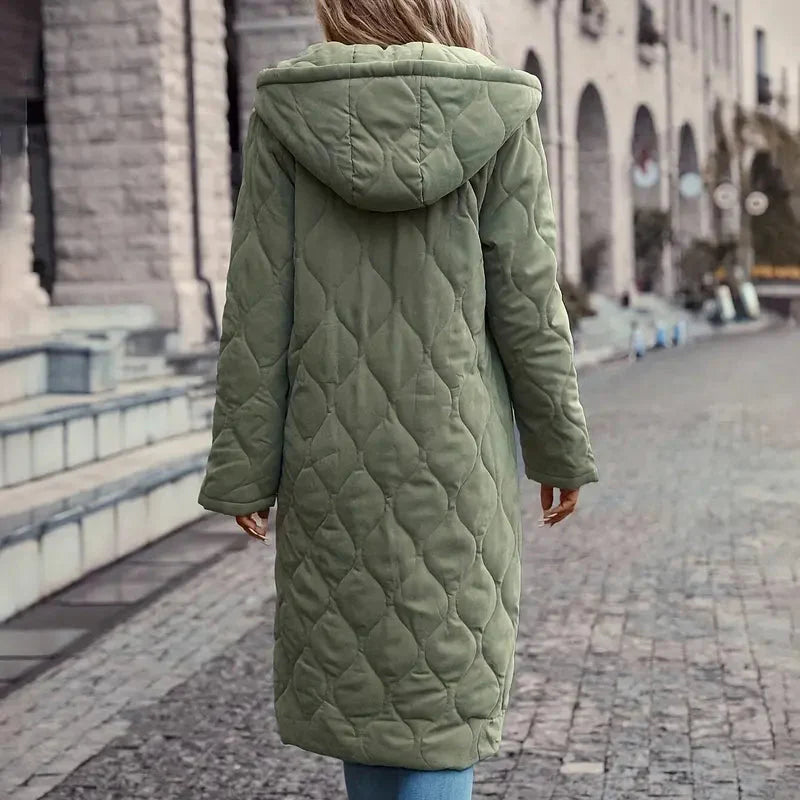 Damen - Steppmantel mit Kapuze - Baumwollmischung - Bequemer und stilvoller Wintermantel
