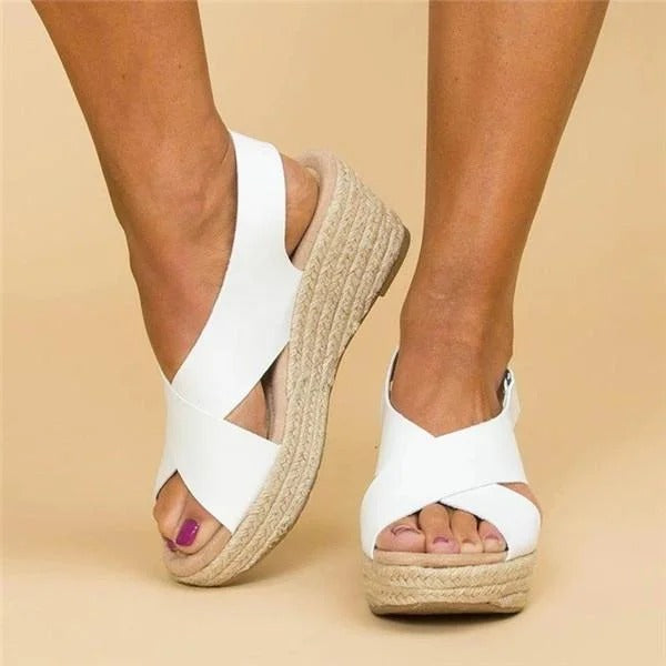 Damen - Espadrille-Sandalen - Bequeme Stoff - Schuhe für stilvolle Sommertage