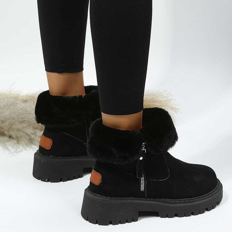 Damen - Stilvolle Stiefelette - Rutschfeste Sohle - Seitlicher Reißverschluss - Perfekt für jeden Anlass