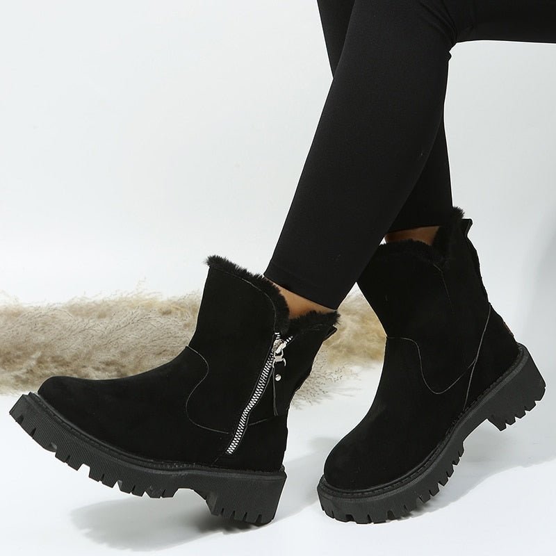 Damen - Stilvolle Stiefelette - Rutschfeste Sohle - Seitlicher Reißverschluss - Perfekt für jeden Anlass