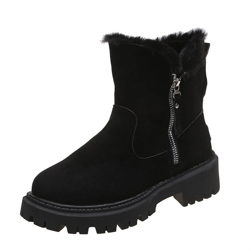 Damen - Stilvolle Stiefelette - Rutschfeste Sohle - Seitlicher Reißverschluss - Perfekt für jeden Anlass