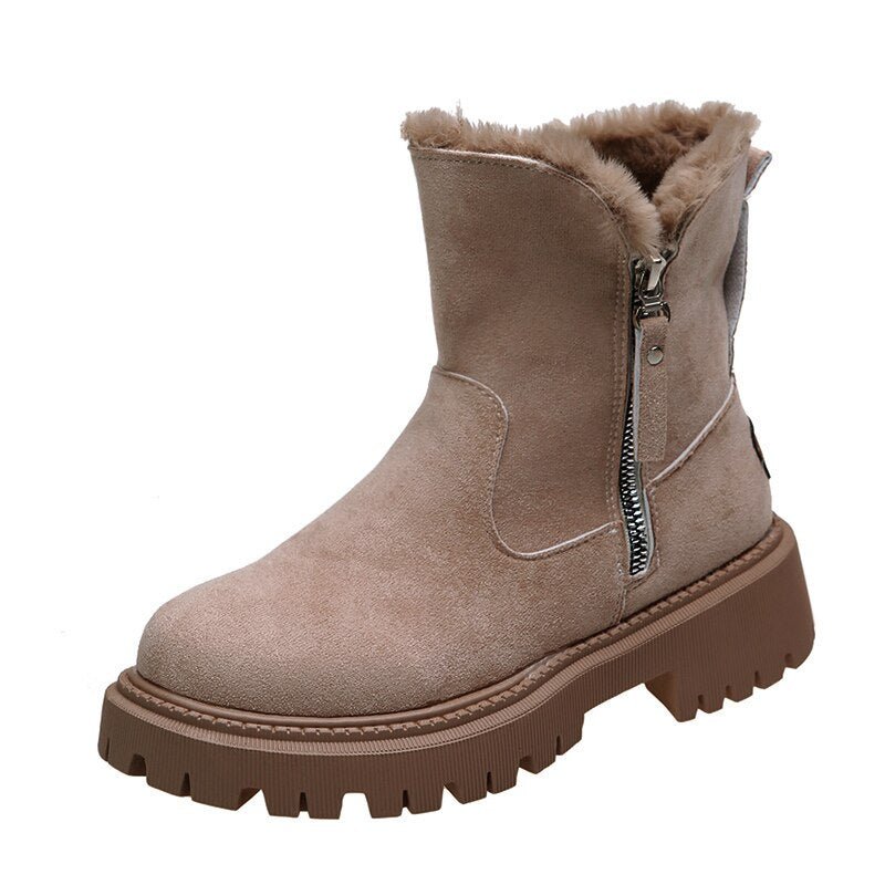 Damen - Stilvolle Stiefelette - Rutschfeste Sohle - Seitlicher Reißverschluss - Perfekt für jeden Anlass