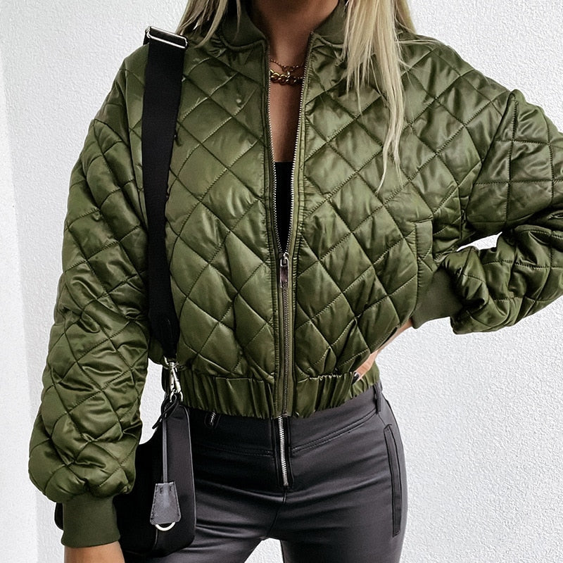 Damen - Gekürzte Bomberjacke - Gesteppte - Bequem & Trendy für Ihren Alltag