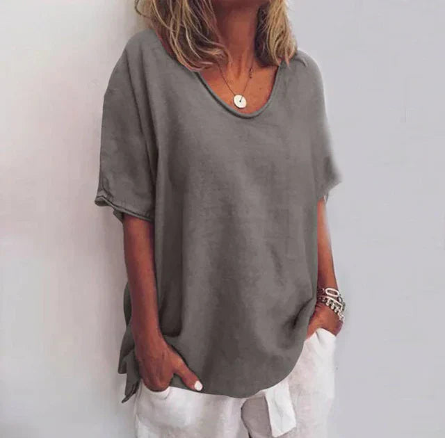 Damen - Lockere Bluse - Weicher Stoff - Bequemer Alltags Stil für jeden Anlass