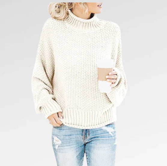 Damen - Strickpullover - Weiches Material - Rollkragen - Warmer, Bequemer Loose Fit für den perfekten Herbstlook