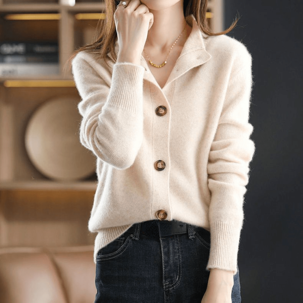 Damen - Pullover - Strick - Vintage-Stehkragen - Kuscheliger Komfort & Stil für jeden Anlass