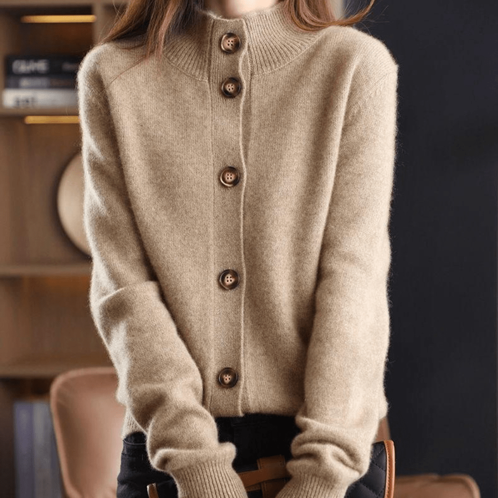 Damen - Pullover - Strick - Vintage-Stehkragen - Kuscheliger Komfort & Stil für jeden Anlass