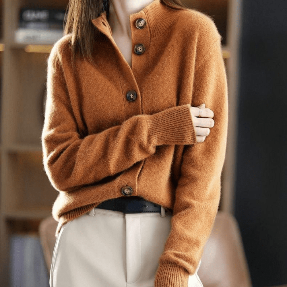 Damen - Pullover - Strick - Vintage-Stehkragen - Kuscheliger Komfort & Stil für jeden Anlass