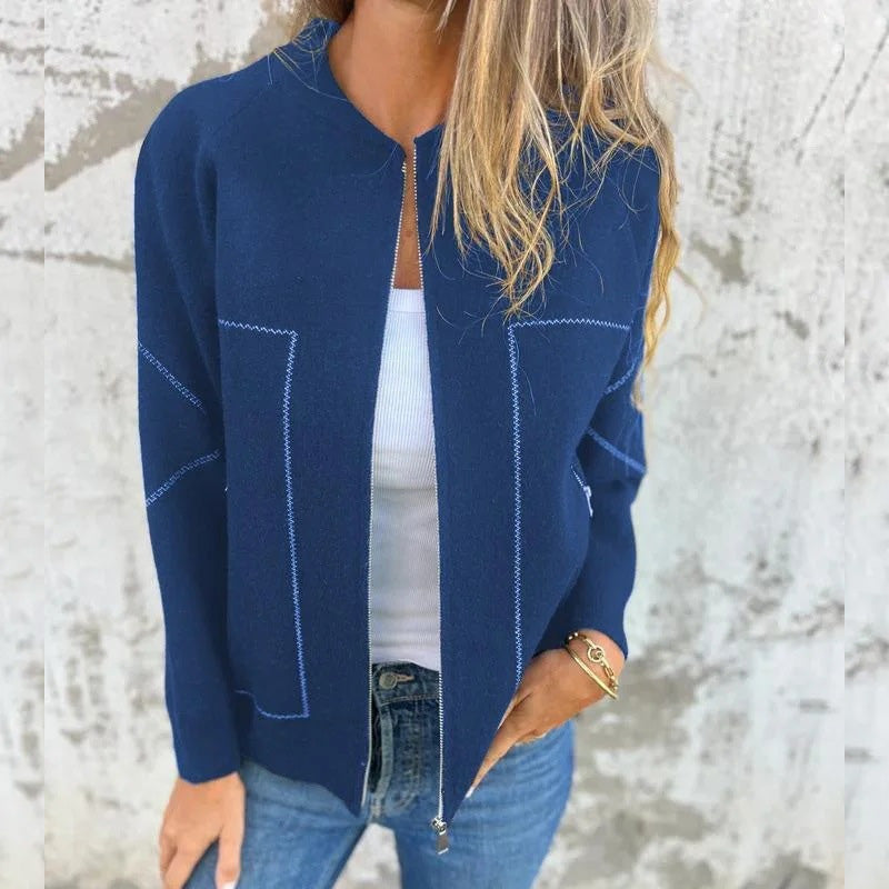 Damen - Stylische Jacke - Reißverschluss - Bequemer Stoff - Perfekt für jeden Anlass