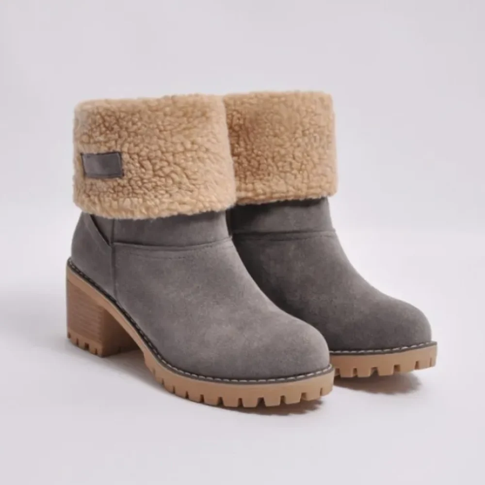 Damen - Stiefelette - Klobigem Absatz - Shearling gefüttert für ultimativen Komfort