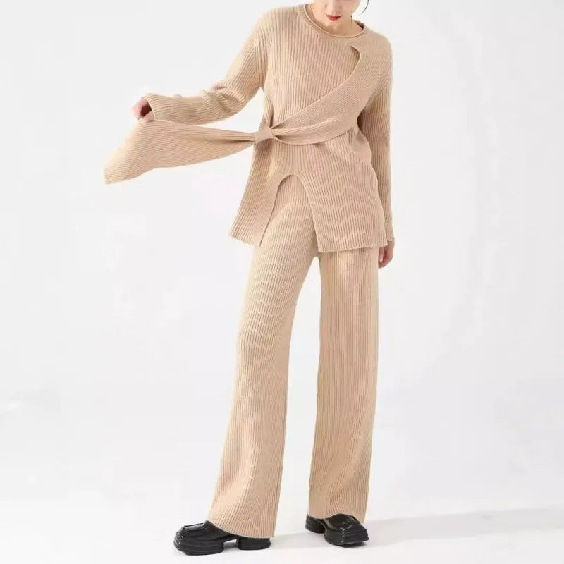 Damen - Zweiteiliges Strickset - Weicher Pullover & Hose - Bequemes Outfit für jeden Anlass