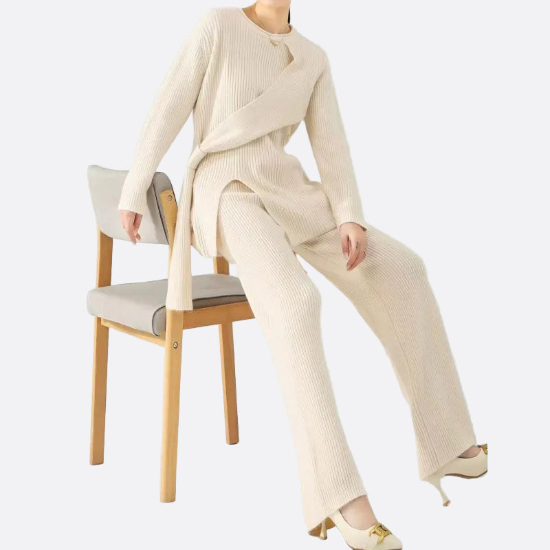 Damen - Zweiteiliges Strickset - Weicher Pullover & Hose - Bequemes Outfit für jeden Anlass