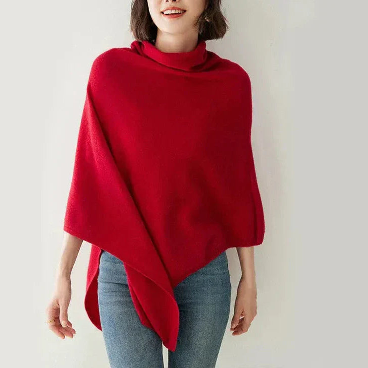 Damen - Bluzka typu ponczo - Wollmischung - Rundhalsausschnitt - Bequeme und stylische Oberbekleidung für jeden Anlass