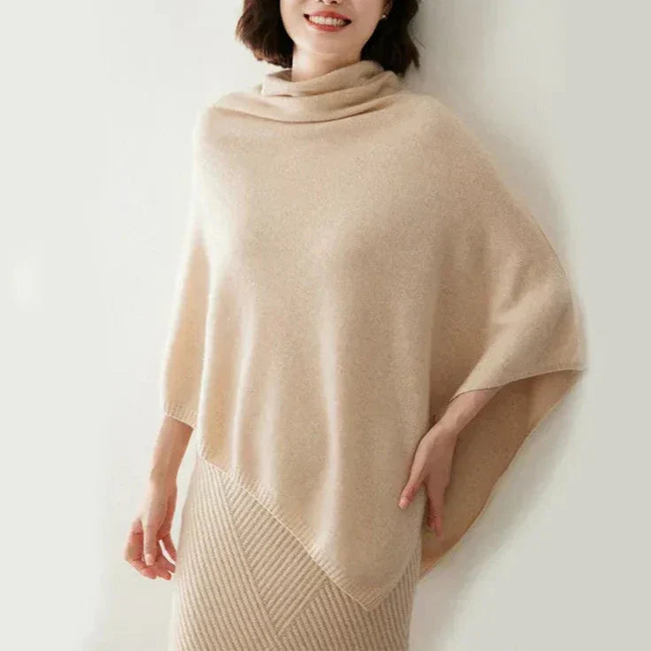 Damen - Bluzka typu ponczo - Wollmischung - Rundhalsausschnitt - Bequeme und stylische Oberbekleidung für jeden Anlass