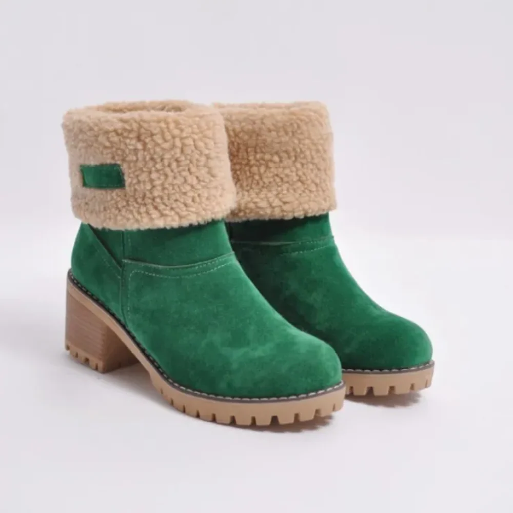 Damen - Stiefelette - Klobigem Absatz - Shearling gefüttert für ultimativen Komfort