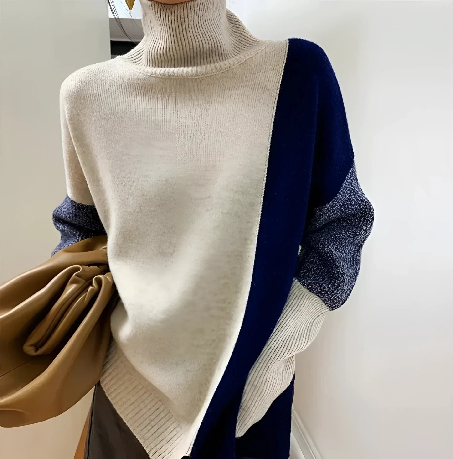 Damen - Rollkragenpullover - Entspannter Passform - Weiche Wollmischung für gemütliche Tage