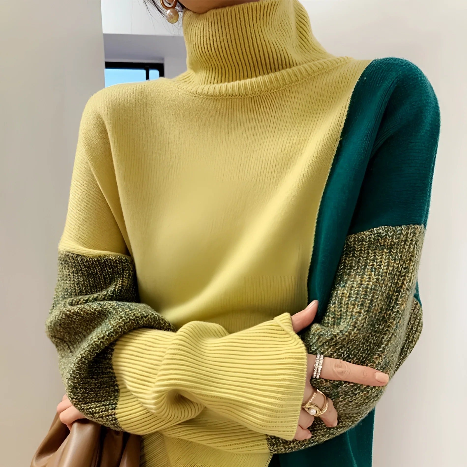 Damen - Rollkragenpullover - Entspannter Passform - Weiche Wollmischung für gemütliche Tage