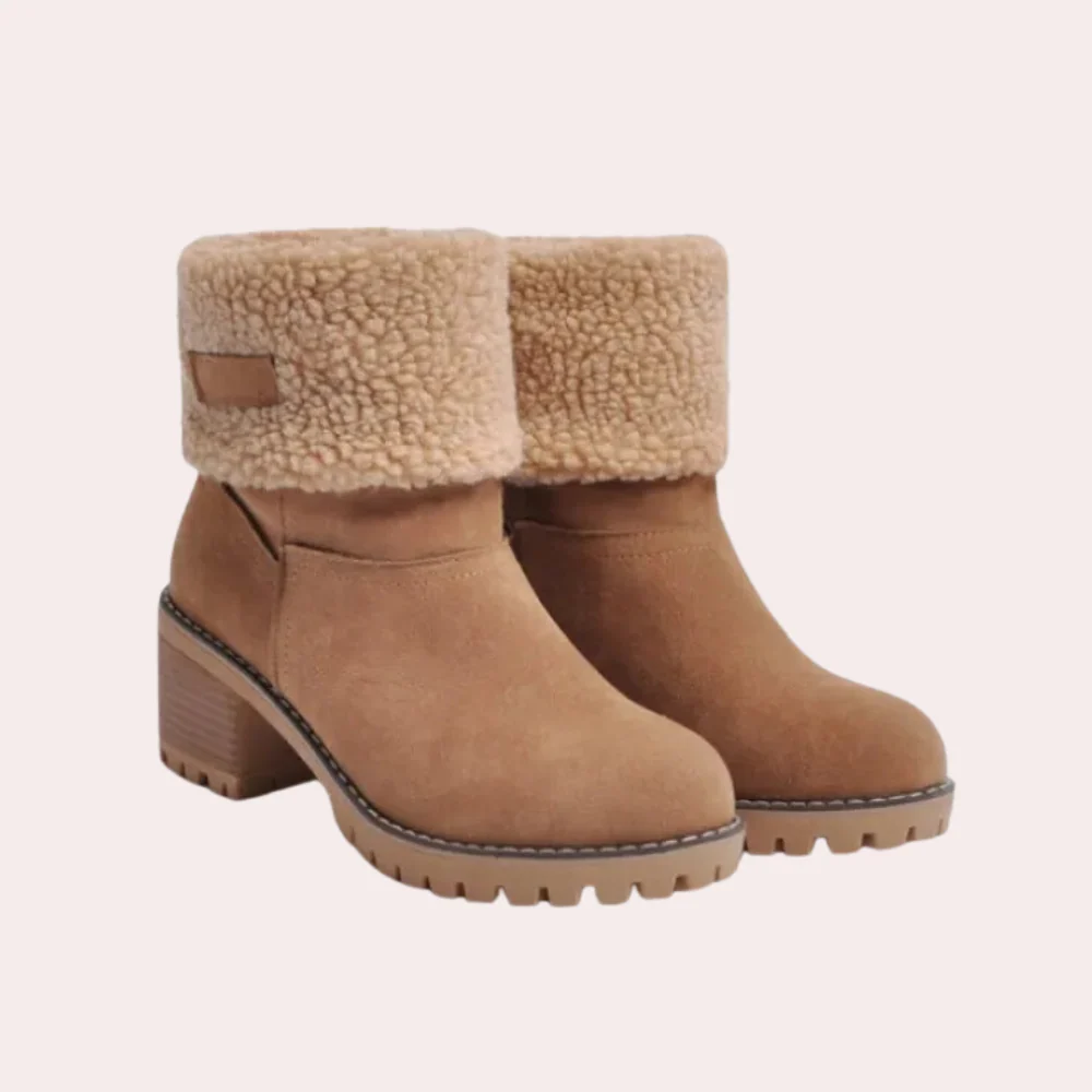 Damen - Stiefelette - Klobigem Absatz - Shearling gefüttert für ultimativen Komfort