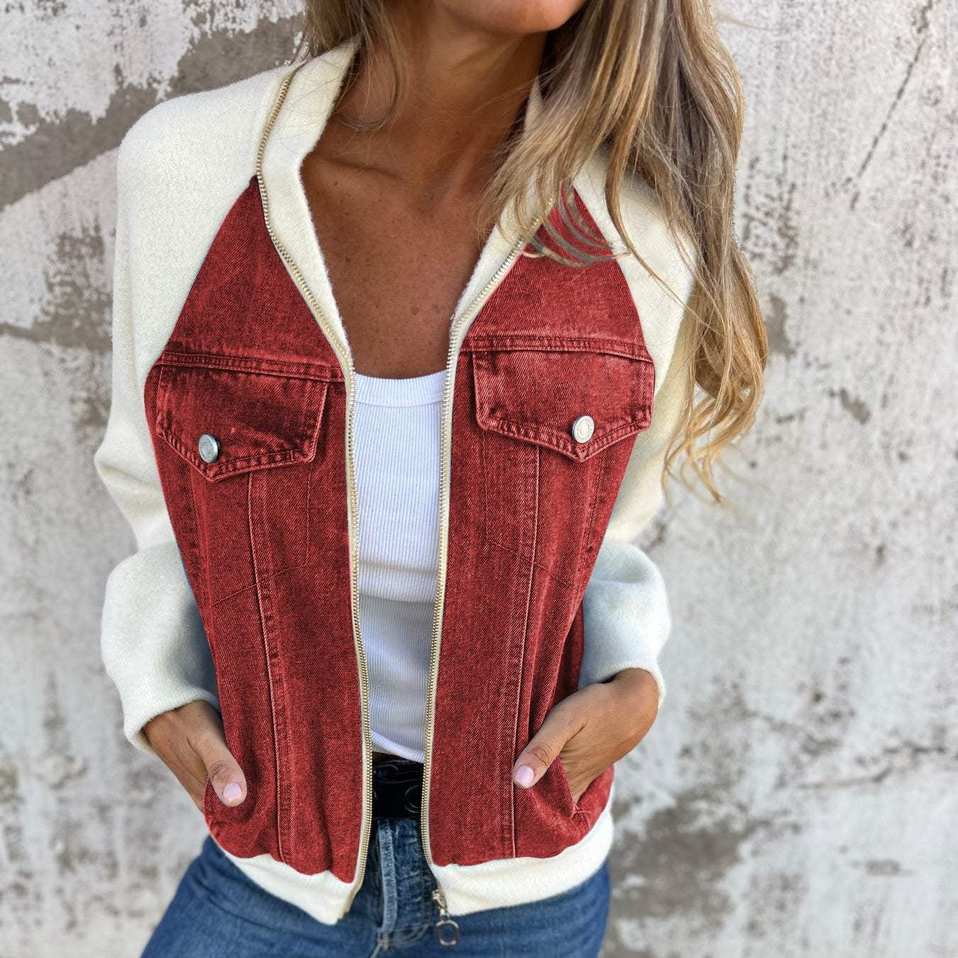 Damen - Trendige Jacke - Denim - Klassischer Stil - Vielseitig für jede Garderobe - Ideal für jeden Anlass